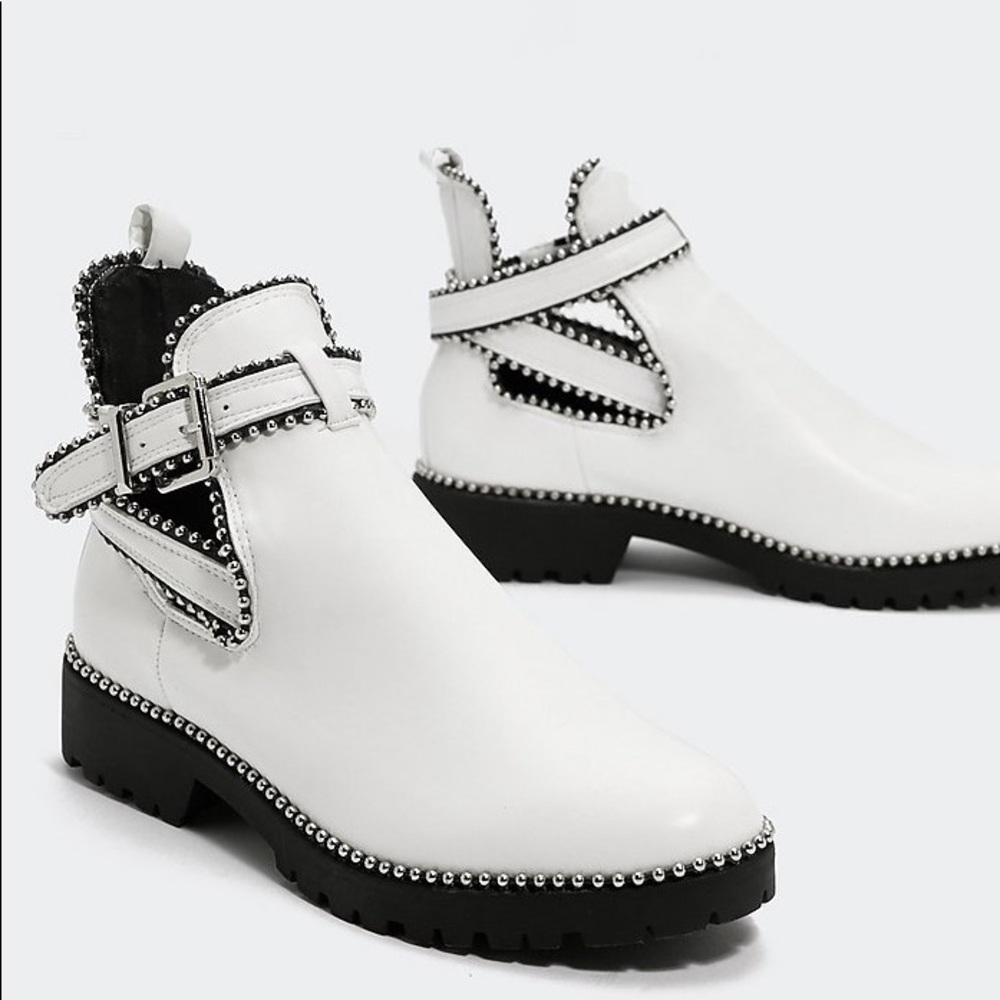 Nasty Gal Balls in Your Court White Cut-Out Boot